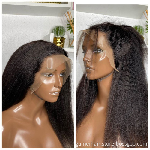 Cheap Human Hair Lace Front Wig With Baby Hair Pre Plucked Full HD Closure Lace Frontal Wig Raw Indian Virgin Hair Yaki Straight
